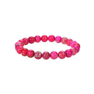 Hot Pink Imperial Jasper Gemstone Bracelet 8mm